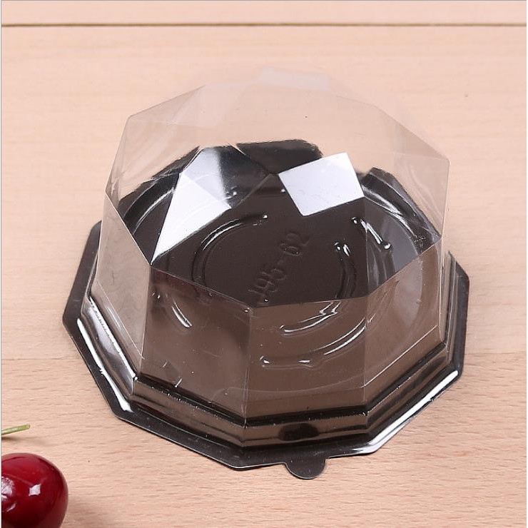 Hộp Nhựa Đế Nâu Hình Kim Cương, Để Bánh Trung Thu 150gr