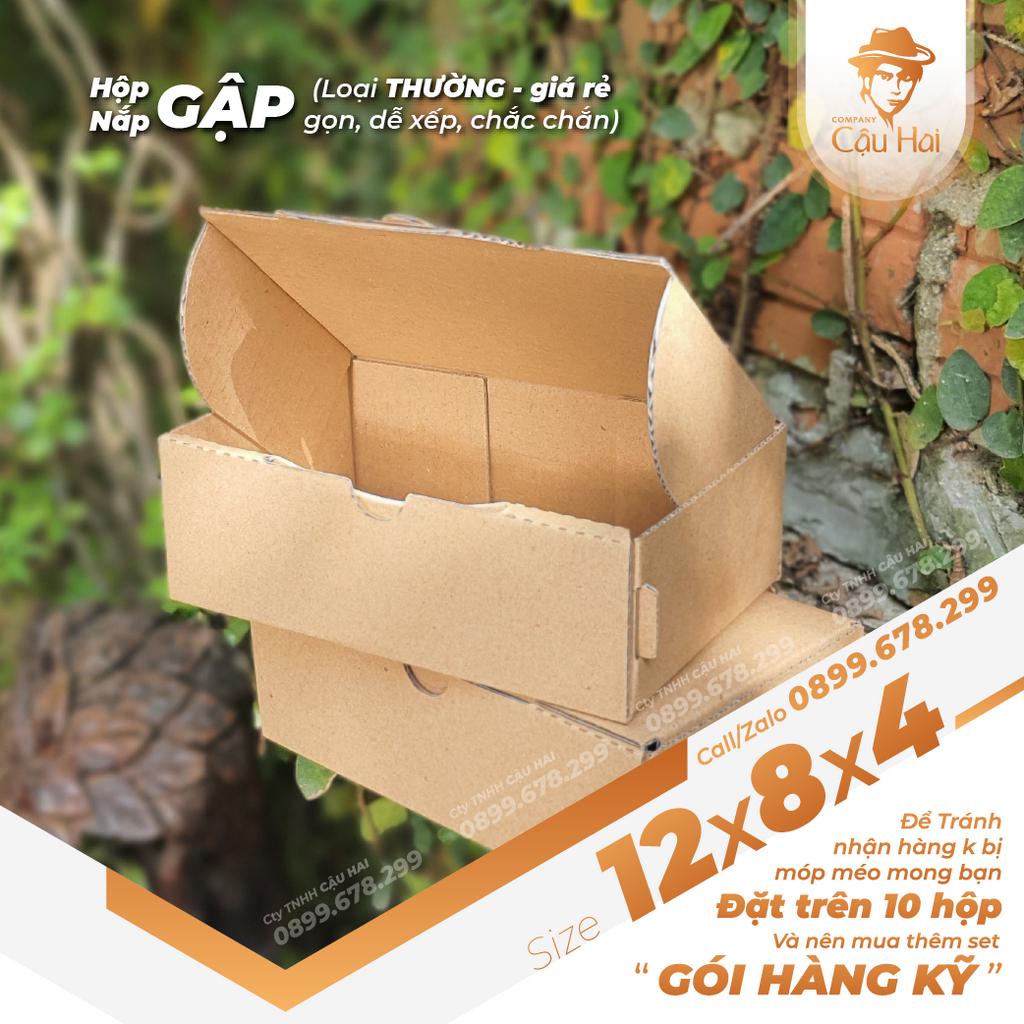 Hộp carton nắp GẬP 12x8x4