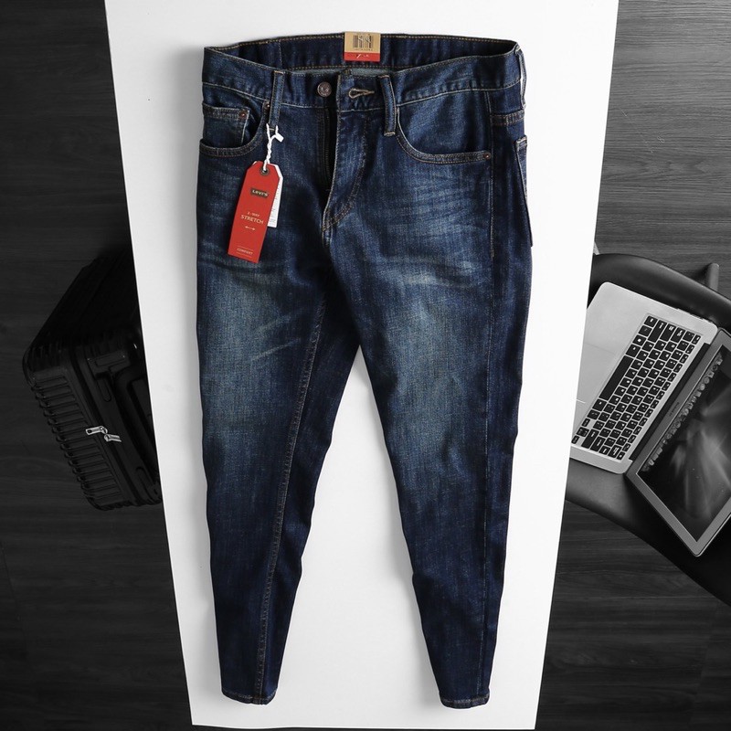 Quần Jean Nam cambodia Levi mẫu mới 2021-ống đứng jean co giản Hải An Jeans