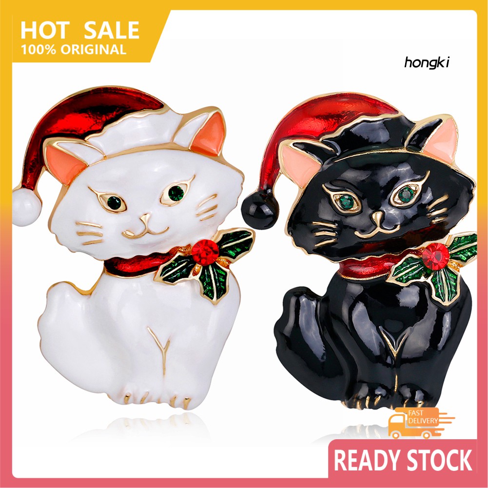 Ghim Cài Áo Hình Chú Mèo Giáng Sinh Dễ Thương Cho Nữ