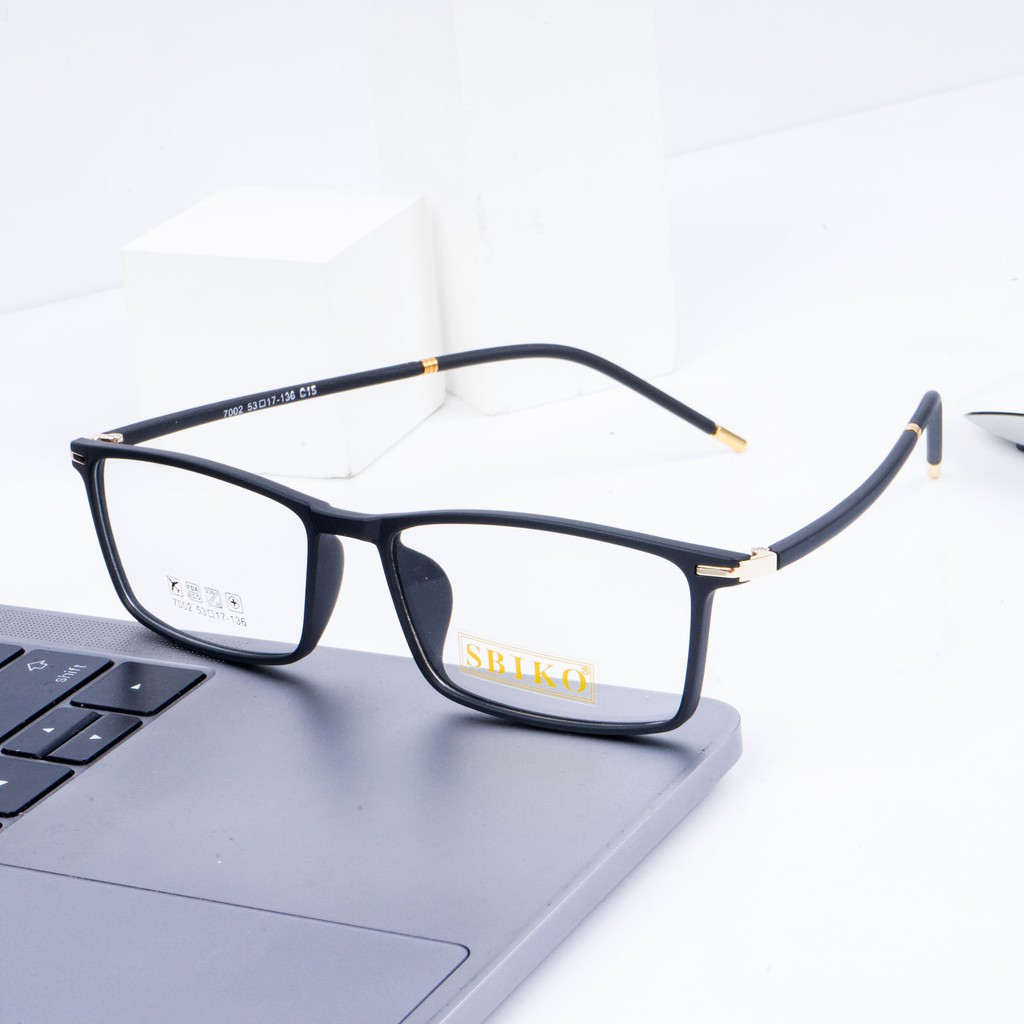 Gọng kính vuông mỏng nam nữ nhựa HQ7002