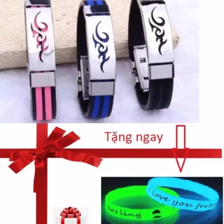 Vòng tay titan hình ngọn lửa + Tặng ngay vòng tay dạ quang phát sáng