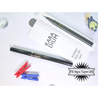 🌈🌈🌈Karadium Bút Dạ Kẻ Mắt Chống Nước Waterproof Brush Liner Vỏ Trắng #màu đen