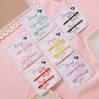Set 2 Kẹp Tóc Trái Tim/ Ngôi Sao (Đủ Màu)