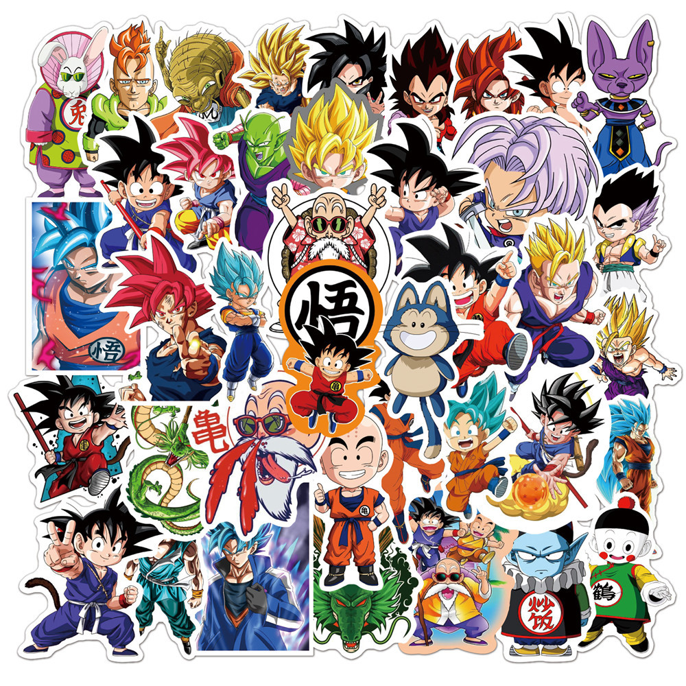 Bộ 50 Miếng Dán Trang Trí Hình Nhân Vật Hoạt Hình Dragon Ball