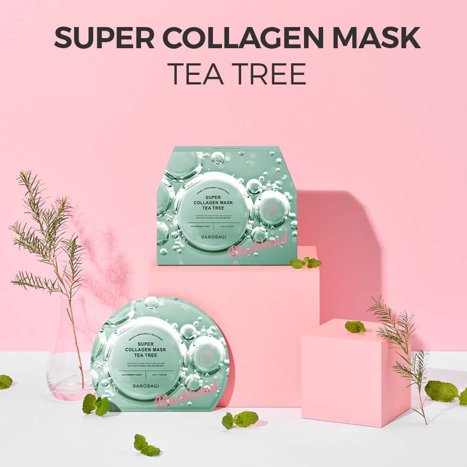 Mặt nạ Banobagi Super Collagen Tea Tree dưỡng ẩm, sáng da Hàn Quốc 30ml mẫu mới
