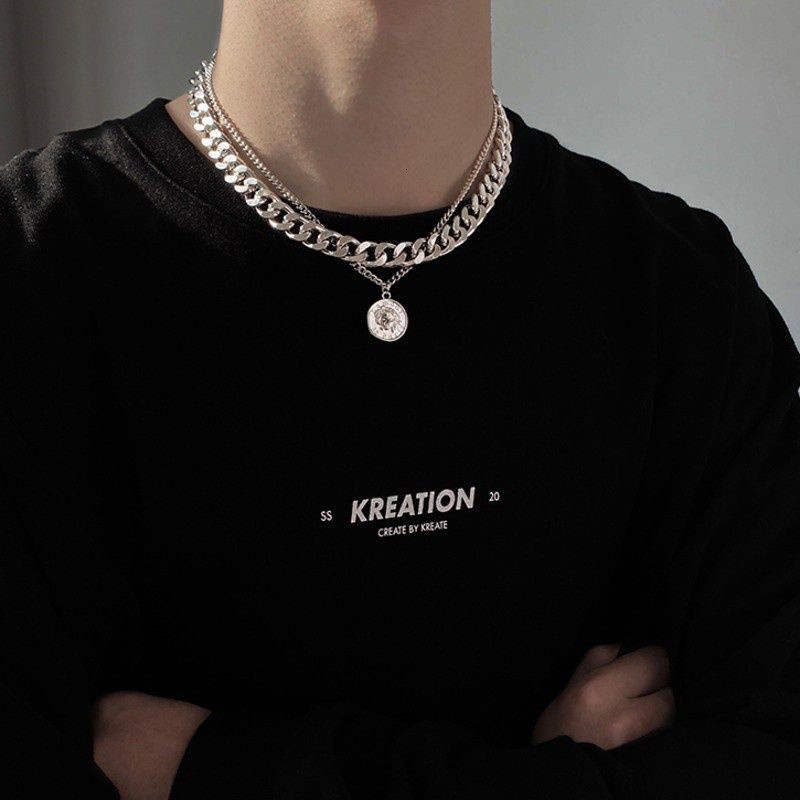 vòng cổ Hai Lớp Phong Cách Hip Hop Thời Trang