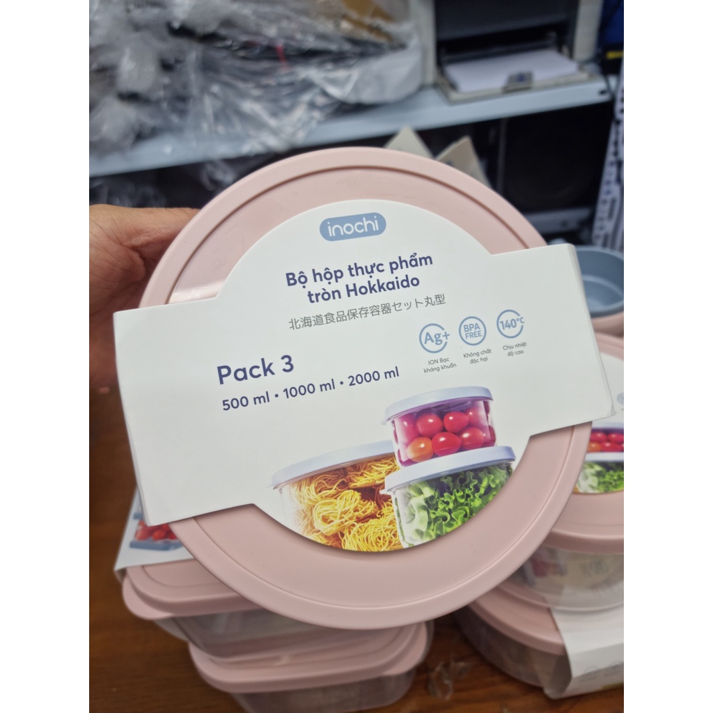 Hộp đựng thực phẩm trữ đông đựng cơm nhựa inochi trong tủ lạnh nhiều size có nắp kín