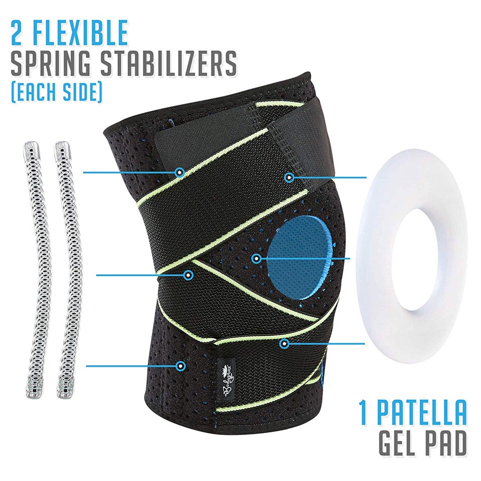 Aolikes (Hàng Mới Về) 1 Cặp Đai Bảo Vệ Đầu Gối Có Thể Điều Chỉnh Tiện Dụng