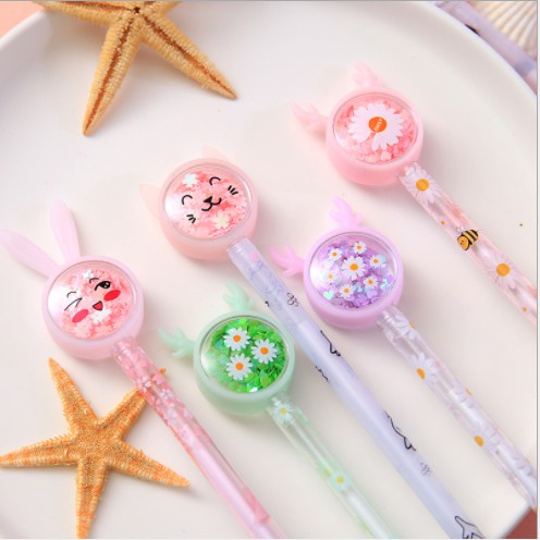 Bút Viết Gel Tai Mèo, Tai Thỏ Kim Tuyến Nhũ Lấp Lánh Nhiều Màu Giá Rẻ Bút Bi Văn Phòng Phẩm Tiện Lợi