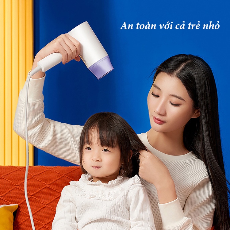 Máy sấy tóc Xiaomi Showsee A1-W công suất 1800W , máy sấy bổ sung ion âm chống xù rối khô tóc