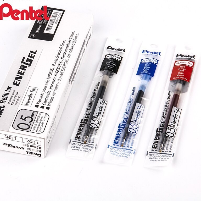 (Hàng chính hãng) Ruột bút ký Energel Pentel ngòi 0.5mm/ 0.7mm màu xanh, màu đen