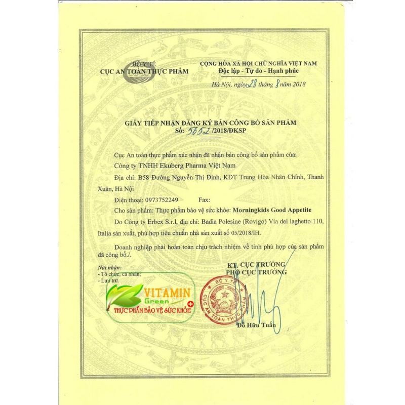 Morningkids Good Appetite Hỗ Trợ Tăng Cường Tiêu Hóa, Giúp Ăn Ngon Miệng 125ml - TP043