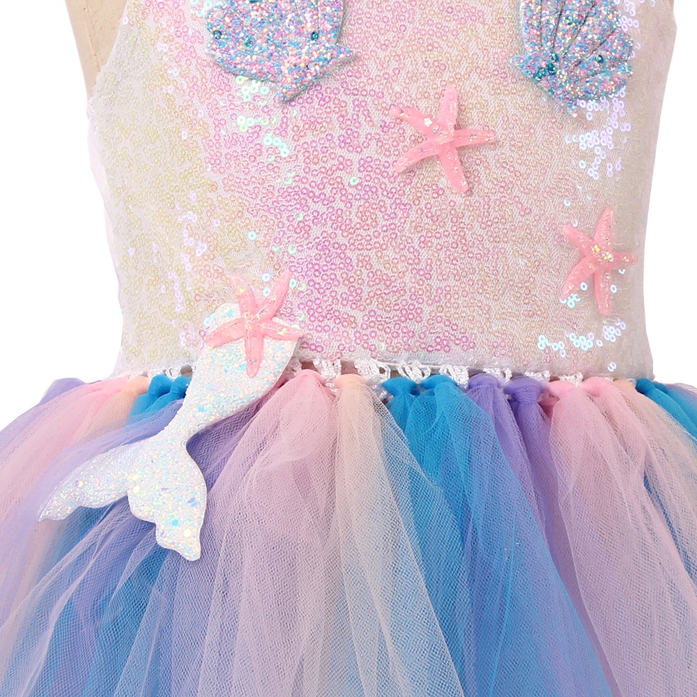 Đầm Xòe Hóa Trang Nàng Tiên Cá Xinh Xắn Cho Bé Gái