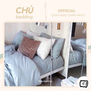 Bộ chăn ga gối cotton đũi: mix hồng ghi