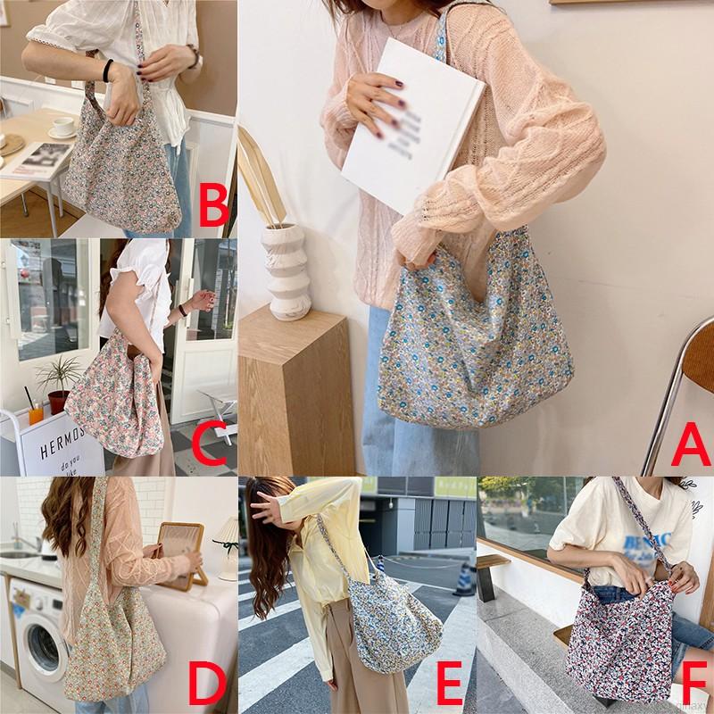 Túi xách vải canvas thân thiện môi trường họa tiết hoa xinh xắn