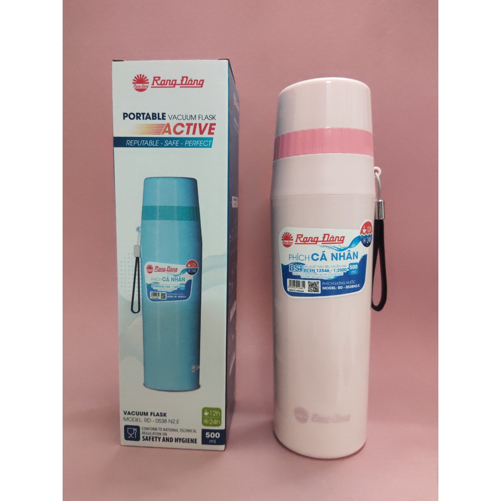 Phích Cá Nhân, Phích Đựng Nước, Bình Giữ Nhiệt, Phích Pha Trà, Bình Pha Cafe Cao Cấp 500ml RD-0538N2.E Rạng Đông