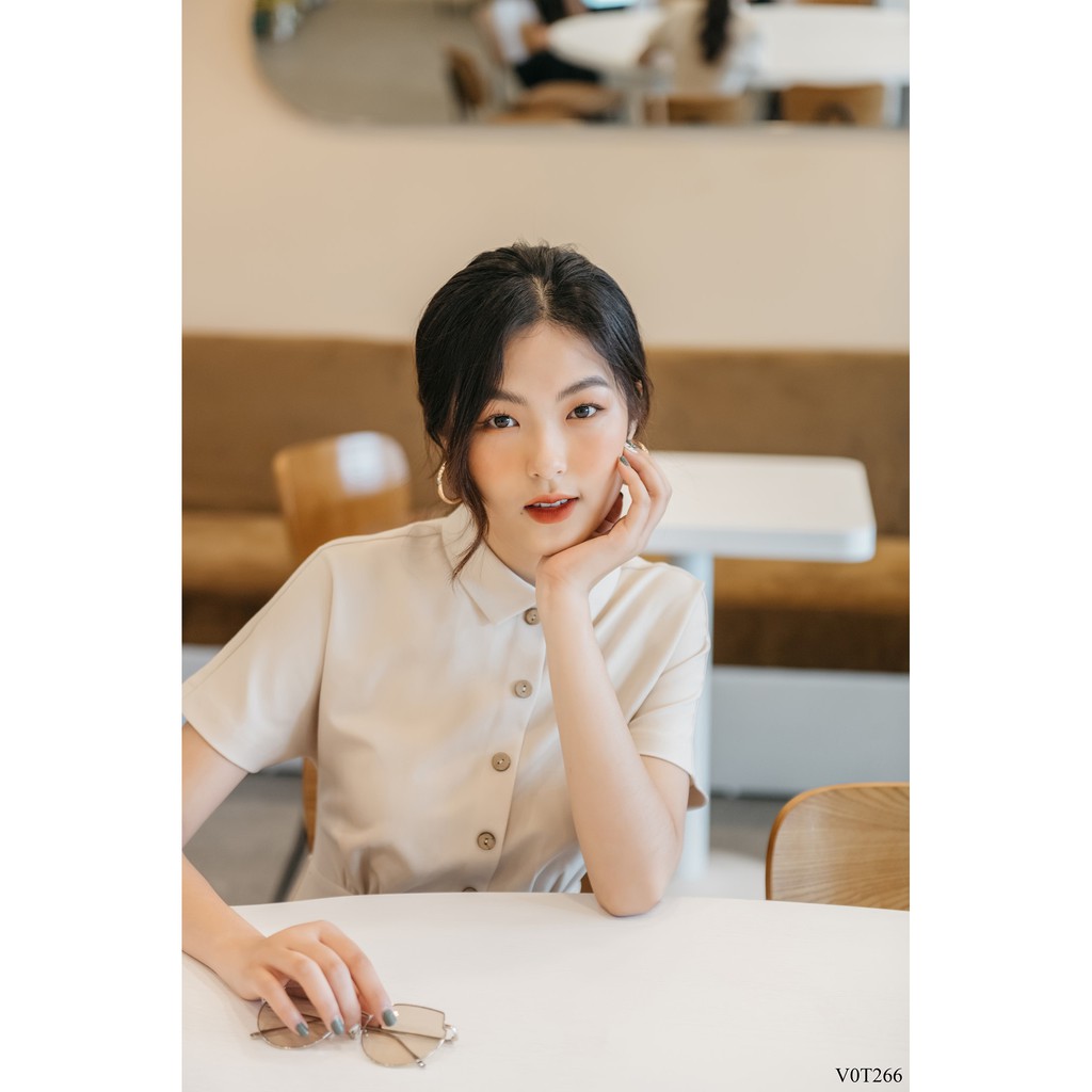 Váy cổ đức chun dãn khuy dọc chân xòe TIIN STORE V0T266 | BigBuy360 - bigbuy360.vn