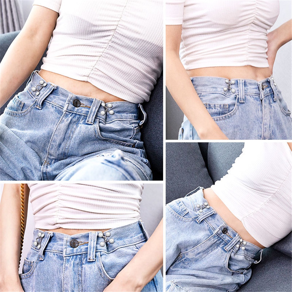 Nút Khóa Quần Jean Bằng Kim Loại Có Thể Điều Chỉnh Tiện Dụng