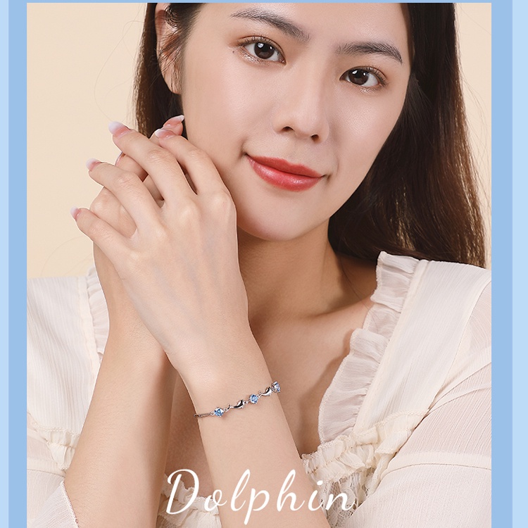 Lắc Tay Bạc Nữ hình Ngôi Sao Cá Heo - Vòng Tay Bạc tự thiết kế đến từ Sterling M.Lady Jewelry