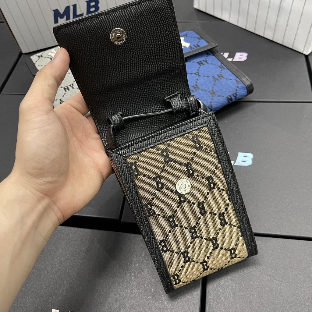✅ [ FELIX CHUẨN 1:1] Túi Đeo Chéo Mini MLB Boston Monogram Diamond Jacquard Cell Phone Cross Bag Red Sox 3ACRH011N-43BGD