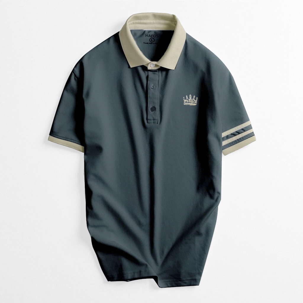 Áo thun polo nam cổ bẻ Crown, chất vải cá sấu siêu cấp chống nhăn tuyệt đối với 2 gam màu