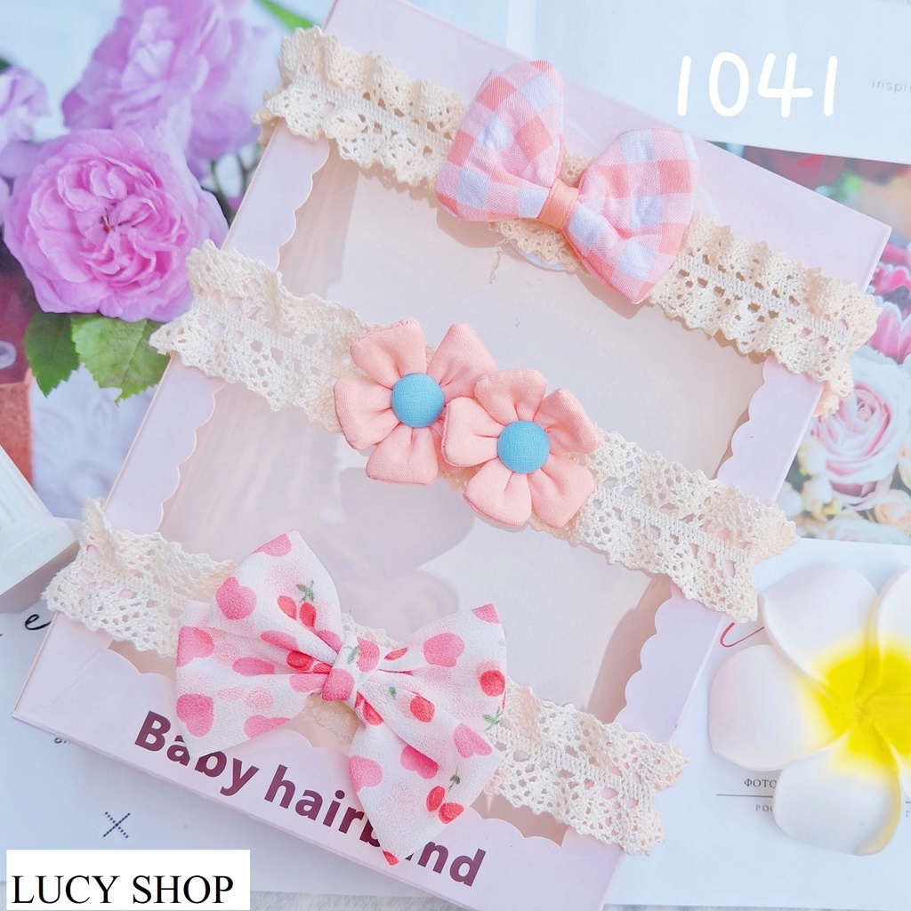 Băng đô Turban set 3 cái siêu dễ thương cho bé từ 0 đến 2 tuổi