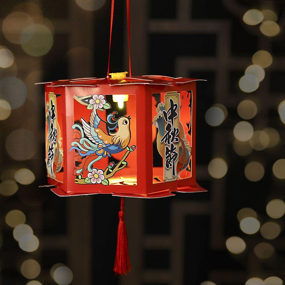 Lồng Đèn Hình Thỏ Và Mặt Trăng Thủ Công Cổ Điển Cho Lễ Hội Mùa Thu