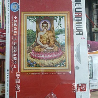 tranh thêu chữ thập phật thích ca  kích thước lớn