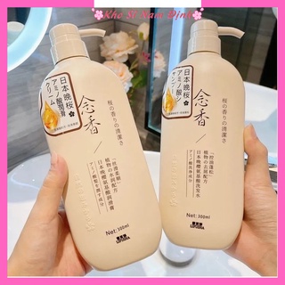 Cặp dầu gội + dầu xả hoa anh đào giúp tóc mềm mượt hục hồi tóc hư tổn