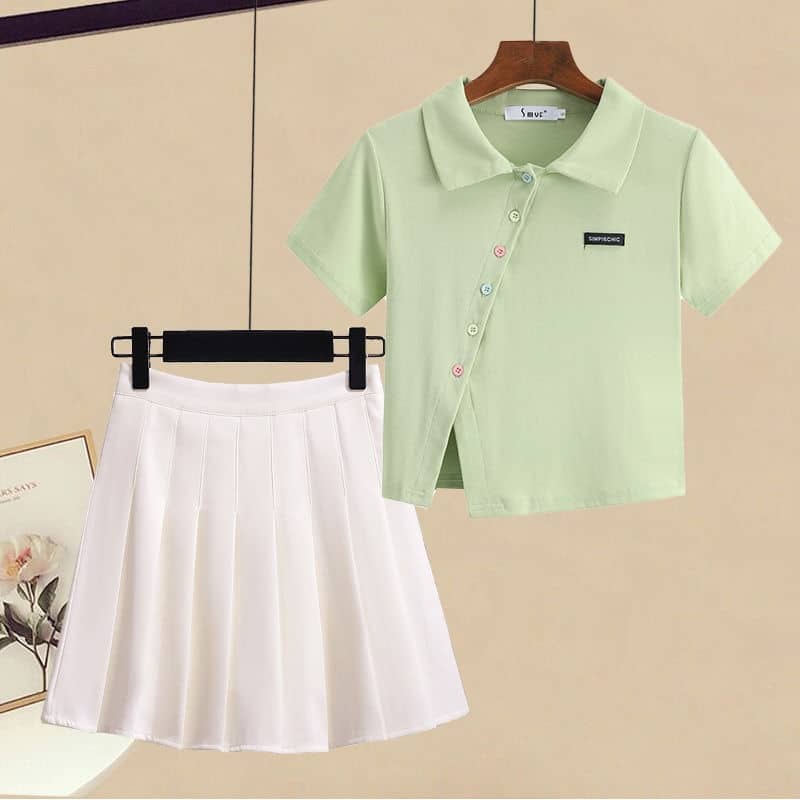 Áo POLO có cổ dáng croptop chất cotton siêu mát, kết hợp với quần công sở, chân váy, mặc cực đẹp
