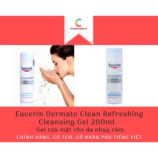 Eucerin Dermato Clean Refreshing Cleansing Gel 200ml - Gel rửa mặt cho da nhạy cảm