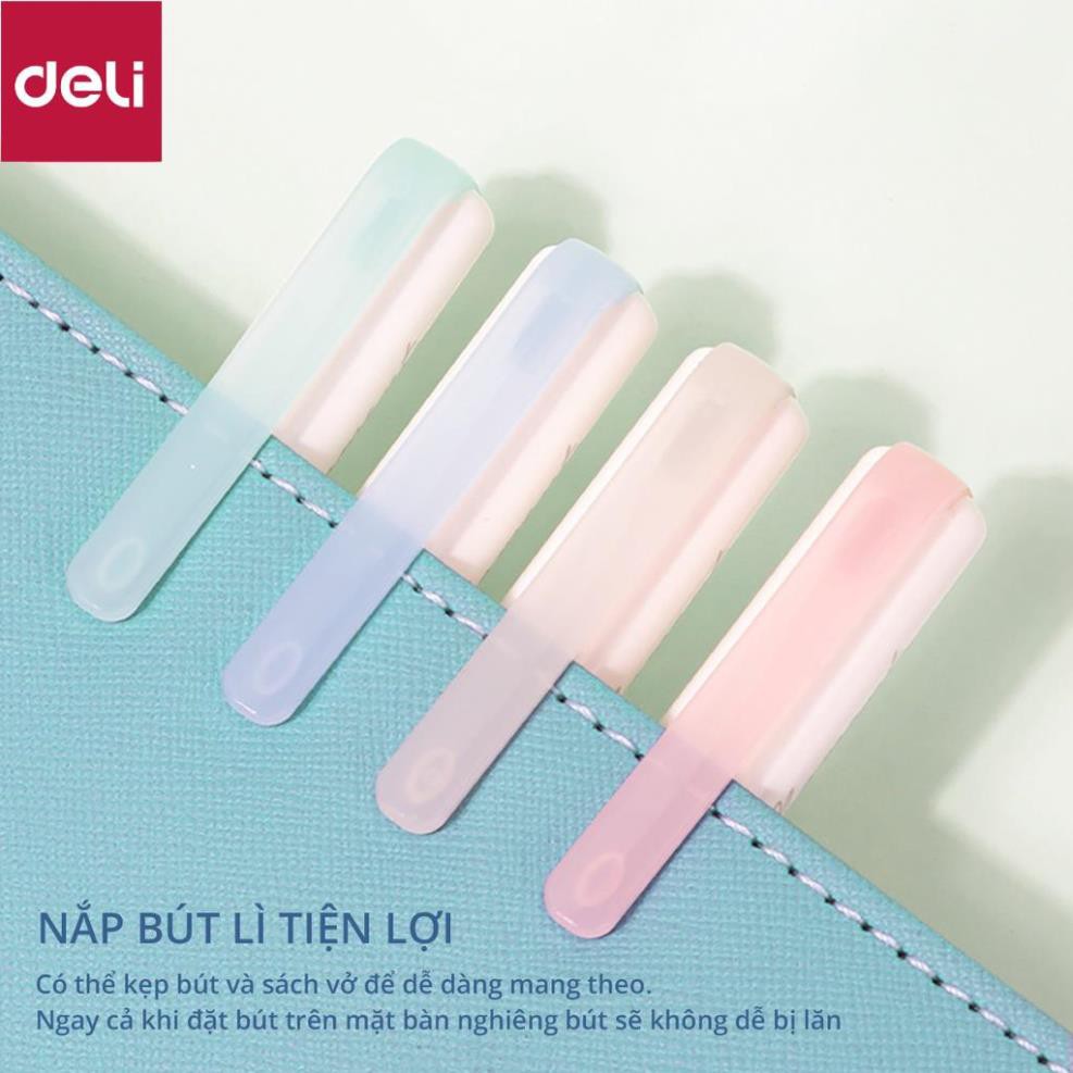 Hộp bút máy kèm ống mực xanh cao cấp Deli - màu macaron - A932 [Deli]