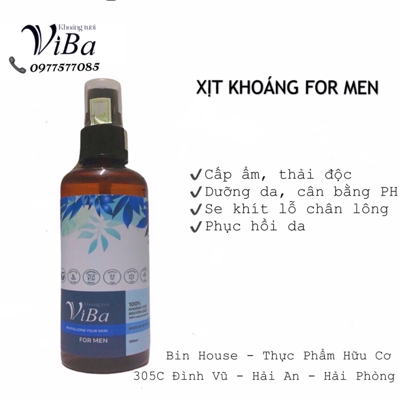 [VIBA] Xịt khoáng tươi nguyên chất Formen 100ml Khoáng Tươi ViBa dưỡng ấm, bù khoáng, khóa lớp trang điểm, kiềm dầu | BigBuy360 - bigbuy360.vn