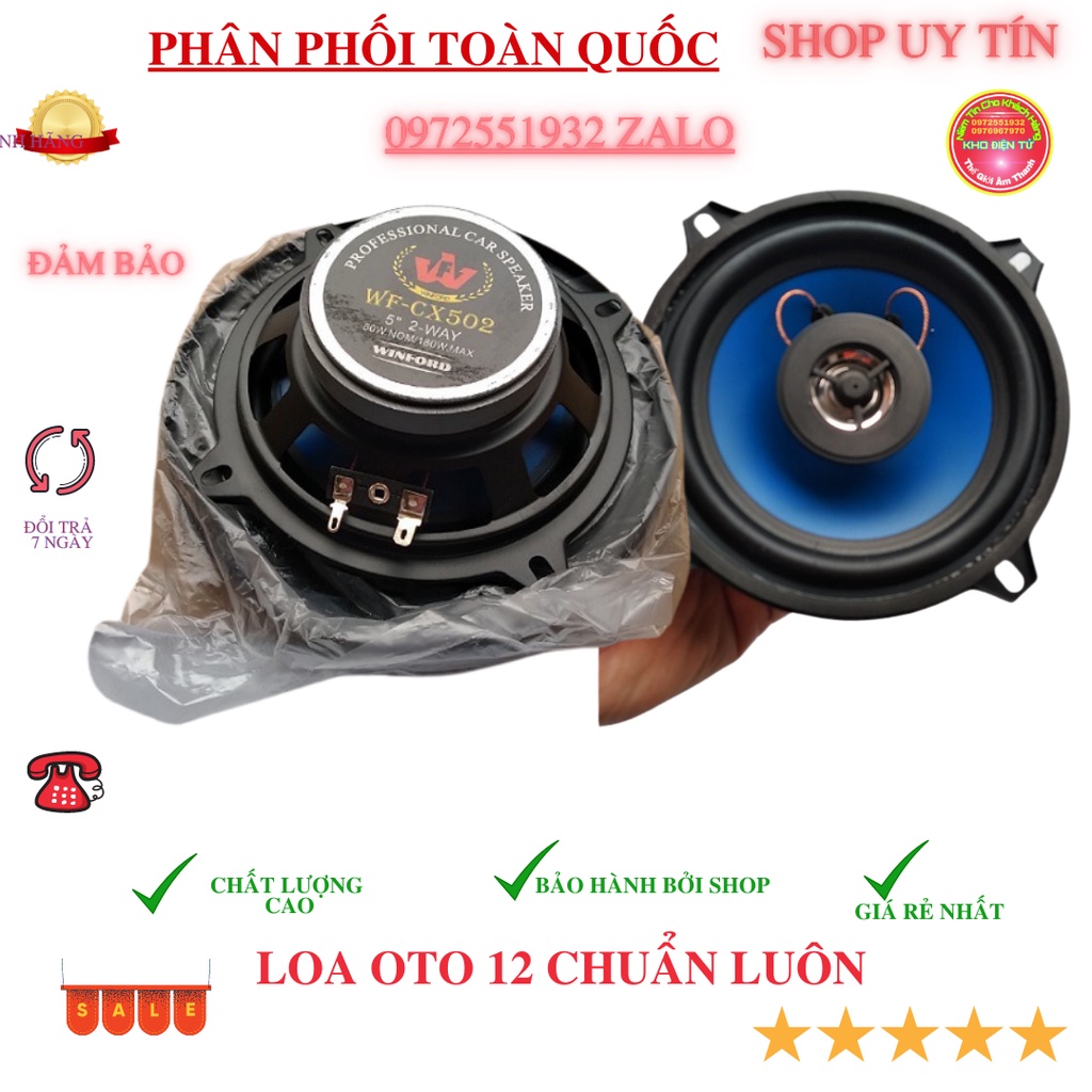 Loa đồng trục loa ô tô 5 inch công suất 180w hàng cao cấp