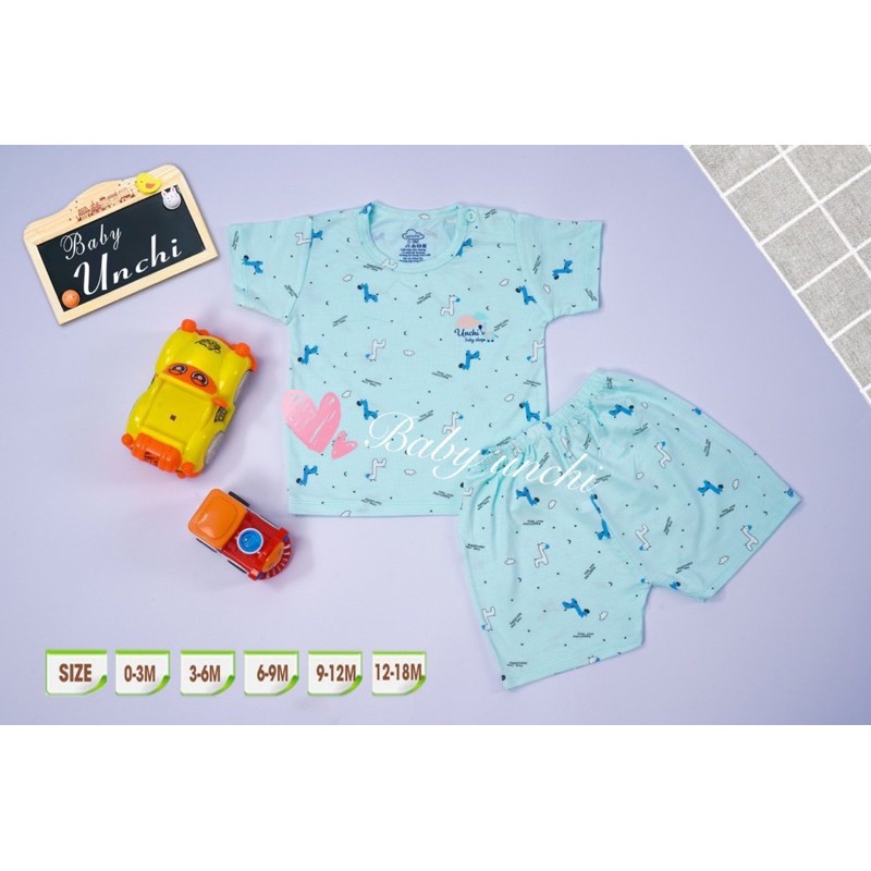 Bộ cộc tay Unchi peptit họa tiết 6-16kg