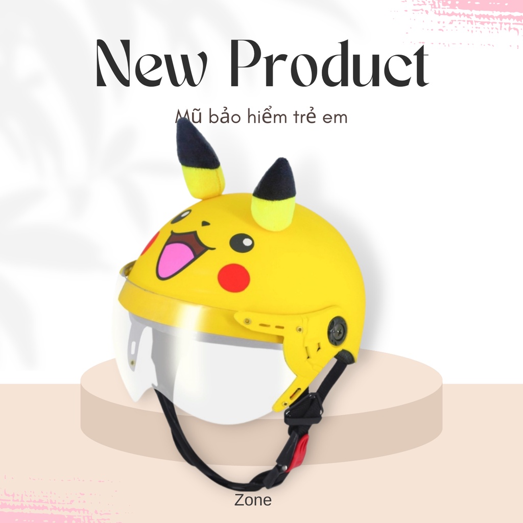 Mũ bảo hiểm trẻ em chính hãng SRT- mũ 1/2 đầu trẻ em pikachu