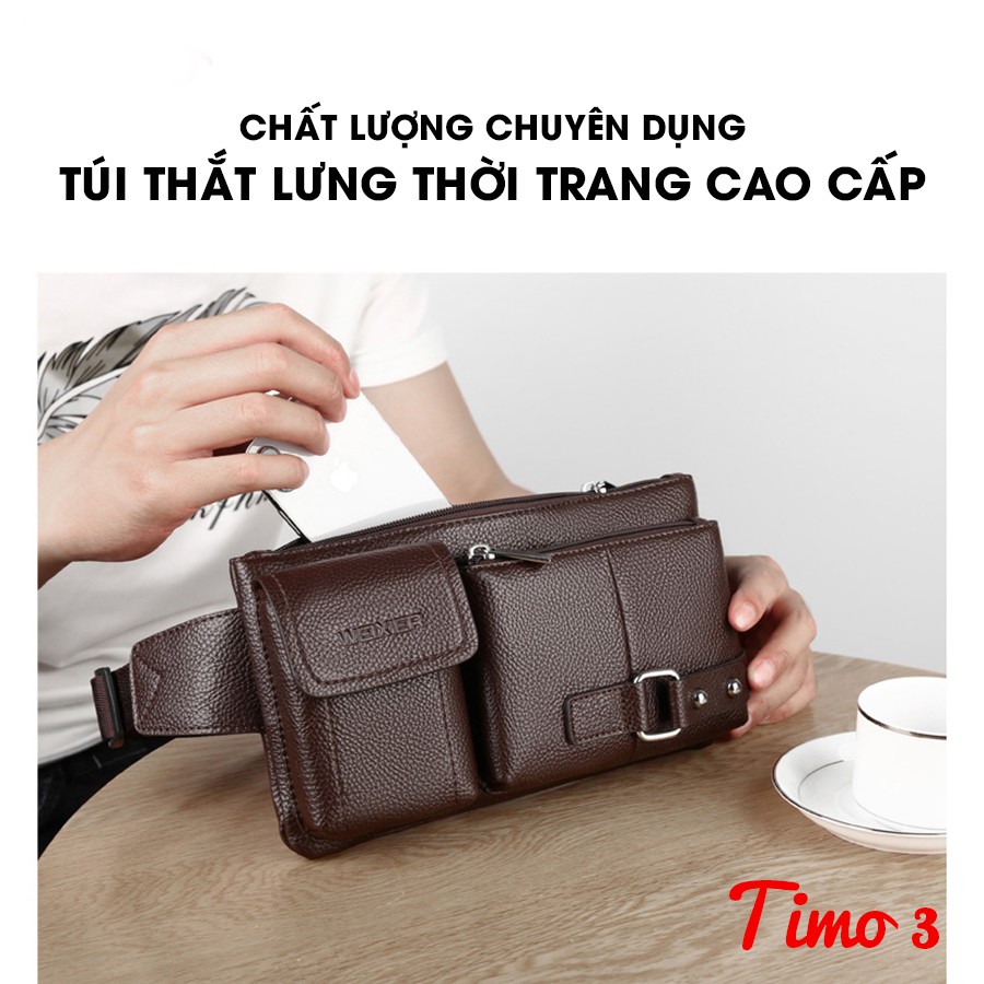 Túi đeo hông da cao cấp, Túi đeo chéo nam nhiều ngăn tiện lợi đeo vai thời trang nam phong cách TUI004 | BigBuy360 - bigbuy360.vn