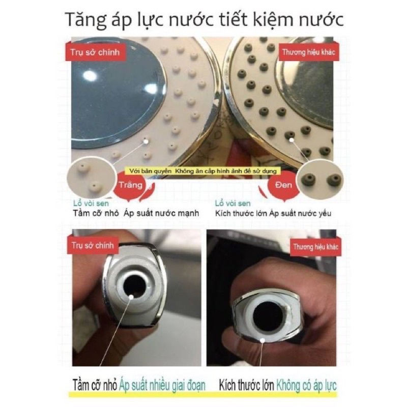 Vòi sen, bát sen tắm tăng áp dùng 2 mặt (có khoang chứa sữa tắm) phong cách Nhật siêu bền khoẻ kèm zoăng cao su.