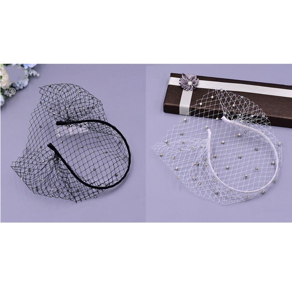 Mạng Che Mặt Lưới Đính Kim Cương Nhân Tạo Cho Cô Dâu|Mạng Che Mặt Cô Dâu Lấp Lánh