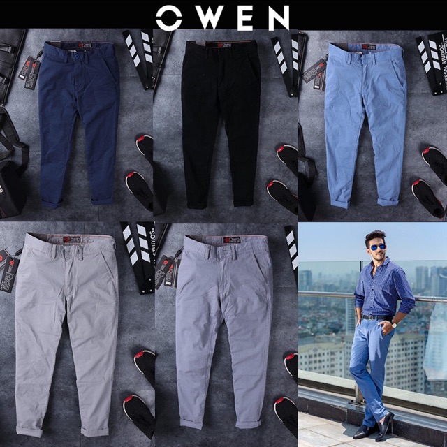 Quần Kaki Owen Chuẩn Hãng (7 màu), chất vải cotton cao cấp, co giãn, trẻ trung, dáng đứng năng động, lịch lãm