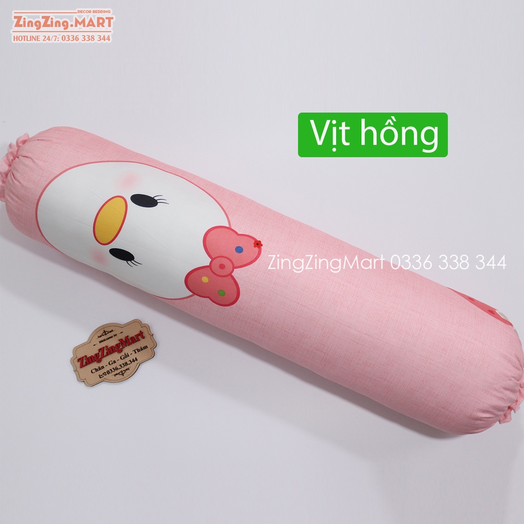 [Săn sale không khó] Vỏ gối ôm Cotton Poly, Kích thước 35 x 105 cm, Mẫu Vịt Vàng