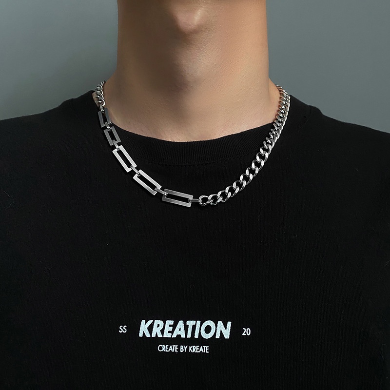 Dây chuyền 19A1545 họa tiết hình học ghép nối phong cách hiphop đường phố hợp thời trang