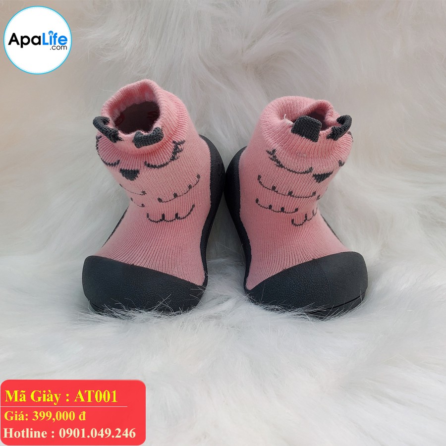 Attipas Cutie - Pink AT001- Giày tập đi cho bé trai /bé gái từ 3 - 24 tháng nhập Hàn Quốc: đế mềm, êm chân & chống trượt