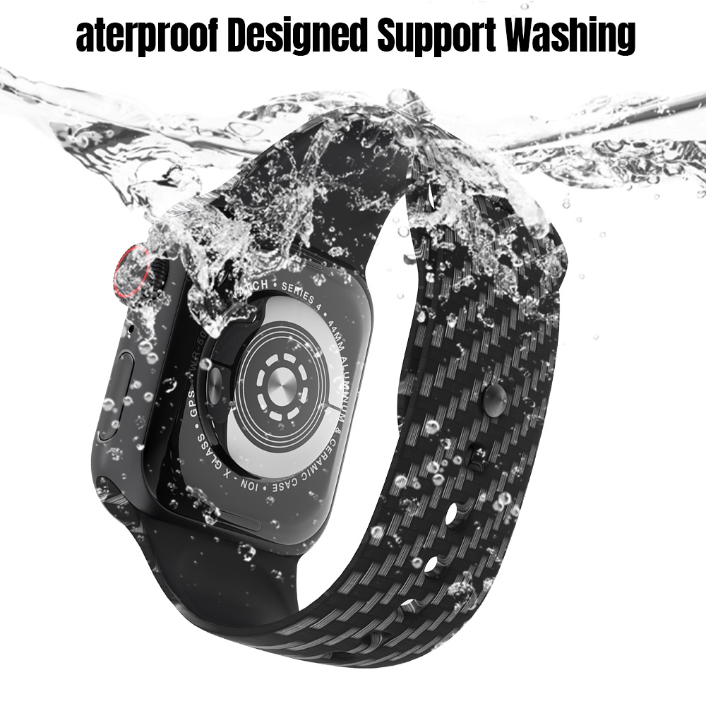 Dây Đeo Đồng Hồ Apple Watch Series 3 5 6 SE 7 / 1 Bằng Sợi Carbon