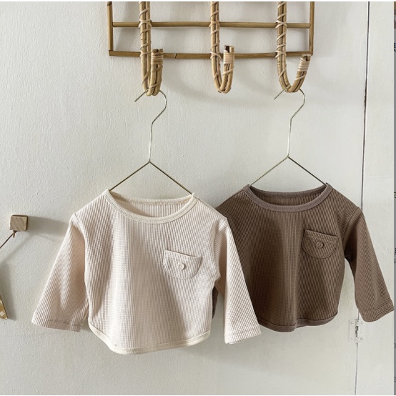 Ins Autumn Baby Kids Korean Style Long Sleeve Casual Bottoming Shirt
