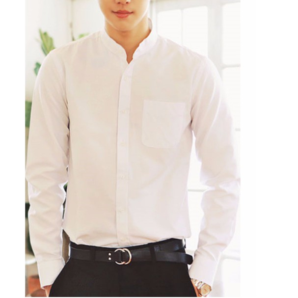 Áo sơ mi nam cổ tàu dài tay rất đẹp & tặng 1 đôi vớ | BigBuy360 - bigbuy360.vn