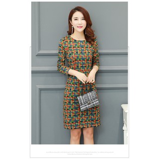 HÀNG NHẬP - ĐẦM CÔNG SỞ TAY DÀI HỌA TIẾT SẮC MÀU