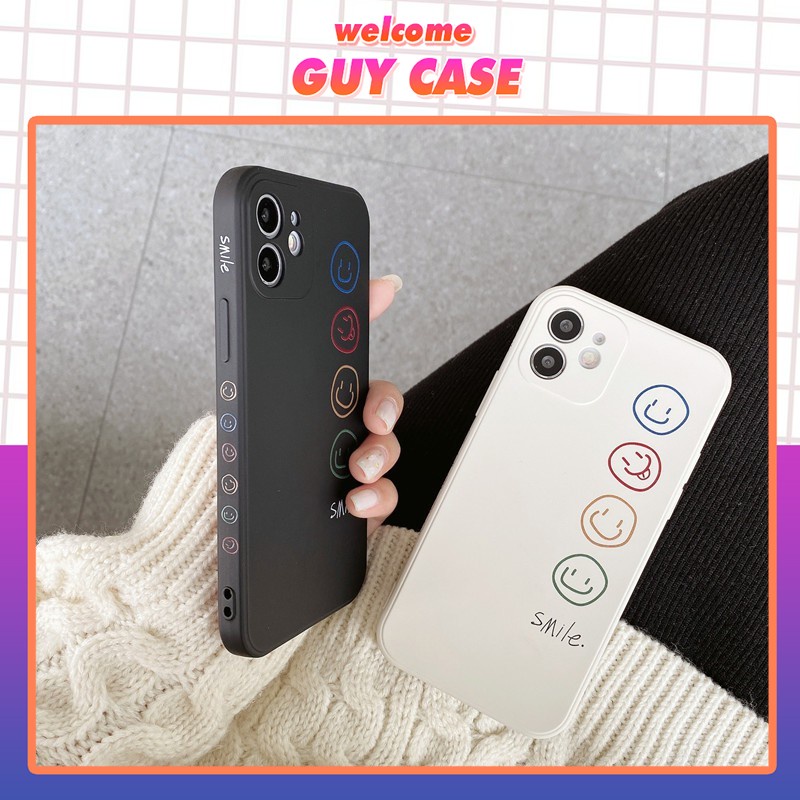 Ốp lưng iphone cạnh hình vuông 4 mặt cười 6plus/6s/6splus/7/7plus/8/8plus/x/xr/xs/11/12/pro/max/plus/promax-Awifi B5-11