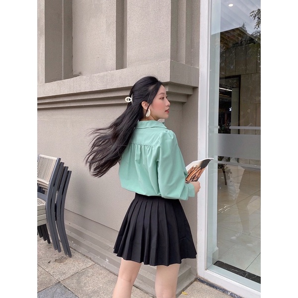 SISTERSISTER - ÁO SƠ MI CỔ ĐIỂN TAY PHỒNG NHẸ VOGUE